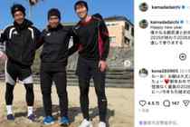 镰田大地晒与香川真司、长友佑都合影：与两位师父训练，迎接2026