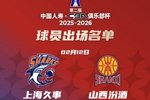 CBA俱乐部杯决赛上海VS山西大名单！上海阵容不变 山西原帅缺席