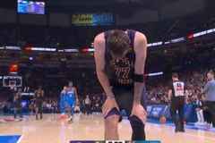 ?捂着腿筋！东契奇突破痛苦倒地双手掩面非常难受