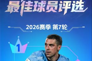 【直播吧】中超第7轮最佳:斯坦丘世界波制胜当选!助英博取5连胜