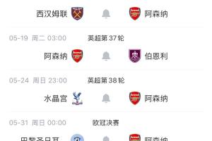 越来越紧张!TA:五月最后7天 会不会成为阿森纳队史最重要一周?